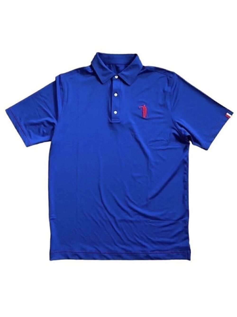 U Suck At Golf Men's Take A Drop Mulligan Short Sleeve Blue Golf Shirt Large